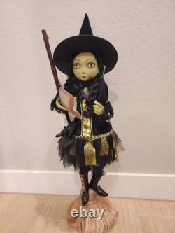 Katherine's Collection Halloween Witch 30 Doll Retired Spell Book Broom