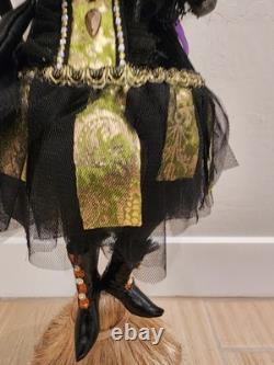 Katherine's Collection Halloween Witch 30 Doll Retired Spell Book Broom