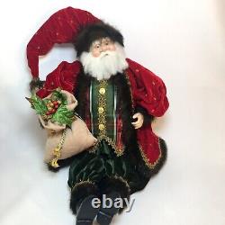 Katherine's Collection Santa Claus Doll 24 Tartan with Velvet Suit Toy Sack