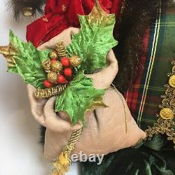 Katherine's Collection Santa Claus Doll 24 Tartan with Velvet Suit Toy Sack