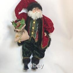 Katherine's Collection Santa Claus Doll 24 Tartan with Velvet Suit Toy Sack