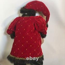 Katherine's Collection Santa Claus Doll 24 Tartan with Velvet Suit Toy Sack