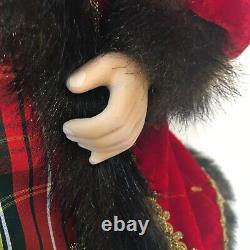 Katherine's Collection Santa Claus Doll 24 Tartan with Velvet Suit Toy Sack