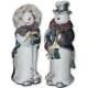 Katherine's Collection Two Frosted Vintage Caroling Snowman 12 & 14