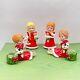 Kitschy Christmas Sisters With Dolls Mid Century Mcm Candleholder Figurine Japan
