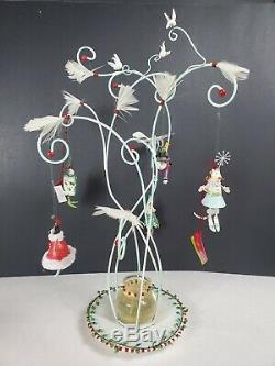 Krinkles CAT DISPLAY TREE + 5 ORNAMENTS Patience Brewster Dept 56 Fish bowl