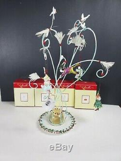 Krinkles CAT DISPLAY TREE + 5 ORNAMENTS Patience Brewster Dept 56 Fish bowl