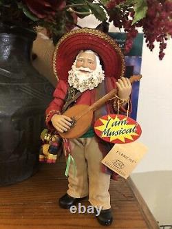 Kurt S. Adler Fabriche' Mexican Musical Santa. Rare Plays Cielito Lindo EUC