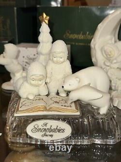 LARGE LOT OF 14 Snowbabies By Dept 56 LARGE & SMALL + BOXES DISPLAY LAMP, RETIRED