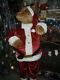 Life Size Animated 5 Foot Dancing / Singing Christmas Santa Bear With Microphone A