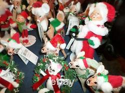 LOT 18 NEW Annalee Reindeer, Mice, Elves, Santa and Mrs. Claus