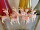 Lot Of 7 Vintage Pink Beauties Plastic Christmas Reindeer Gold Bell Retro 4