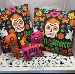 LOT of Dia De Muertos Day of the Dead 4 pc Canvas Luis Fitch NEW Tags SHIPS FREE