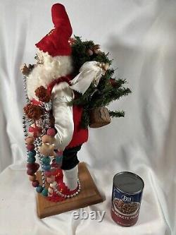 LYNN HANEY SIGNED Santa 18 Inch European 1996 Christmas Tree Toys Beads Vintage