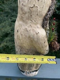 Large Antique German Composite Belsnickle Santa On Snow Mound