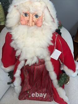 Large Artist Made Santa Character Doll By Linda Deck Cranberry Merchants