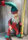 Large Christmas Elf Doll Figurine Bearded Santa Elf. Poseable. 36 In