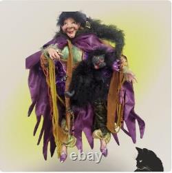 Large Mark Roberts, Halloween Witch With Black Cat, 20 tall