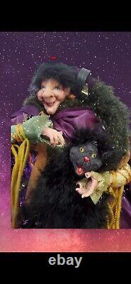 Large Mark Roberts, Halloween Witch With Black Cat, 20 tall