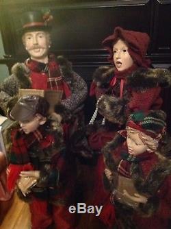 Large Victorian Christmas Carolers Family Mother Father Son Daughter set