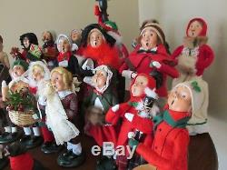 Large lot of VINTAGE BYERS CHOICE CAROLER DOLL COLLECTION LOT OF 22