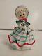 Lefton 1957/166. Christmas Girl With Muff Planter Figurine Japan 5.25 Tall