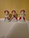 Lefton Vintage Christmas Angel Caroler Bell With Spaghetti Trim Complete Set Of 3