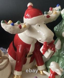 Lenox Marcel Moose Christmas Party Bear Rabbit Owl Tree Figurine Limited Edition