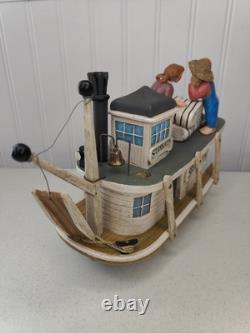 Leo Smith Folk Art Mark Twain Figurine Delta Queen Steamboatin Steamboat 128/500