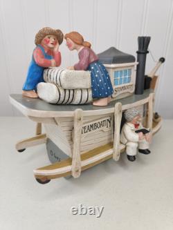 Leo Smith Folk Art Mark Twain Figurine Delta Queen Steamboatin Steamboat 128/500