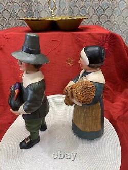 Leo Smith Folk Art Pilgrim Man and Pilgrim Woman 20/500 Only 500 Made