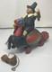 Leo Smith Folk Art Thanksgiving Pilgrim Riding Turkey Figurine