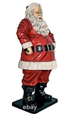 Life-Size 50in Tall Realistic St Nick Santa Claus Statue Christmas Decorations