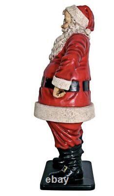 Life-Size 50in Tall Realistic St Nick Santa Claus Statue Christmas Decorations