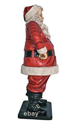 Life-Size 50in Tall Realistic St Nick Santa Claus Statue Christmas Decorations