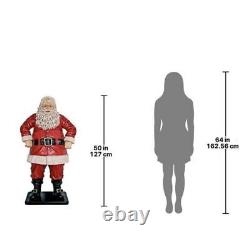 Life-Size 50in Tall Realistic St Nick Santa Claus Statue Christmas Decorations