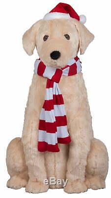 Life-Size Animated Talking Golden Retriever Dog Christmas Figurine with songs