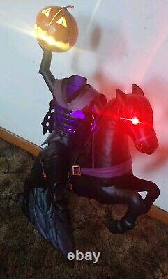 Lighted Metal Headless Horseman 24 Red Shed Sleepy Hollow HARD TO FIND NEW