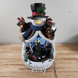 Lighted Snowman with Rotating Train 8 Classic Holiday Christmas Songs withBox 17