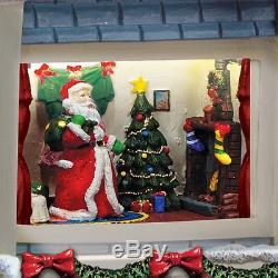 Lights & Sounds Was the Night Before Christmas House Statue Holiday Decor NEW
