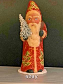 Limited Edition German Papier Mache Father Christmas & Tree 7