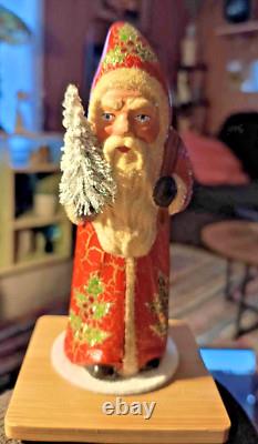 Limited Edition German Papier Mache Father Christmas & Tree 7