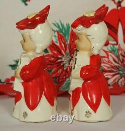 Lipper & Mann Christmas NOEL BELLS Poinsettia Hats Snowflakes 1950s Japan 1 SET