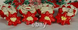 Lipper & Mann Christmas NOEL BELLS Poinsettia Hats Snowflakes 1950s Japan 1 SET