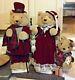Lot (2) Telco 1995 Motion-ette Animated Display Victorian Christmas Bear Family