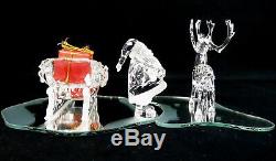 Lot 3 Swarovski Crystal Reindeer & Sleigh on Mirror Christmas Santa Claus 221362