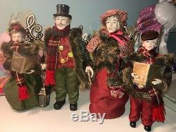 Lot 4 Family Christmas Dickens Victorian Carolers Valerie Parr Hill QVC #H216371