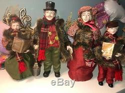 Lot 4 Family Christmas Dickens Victorian Carolers Valerie Parr Hill QVC #H216371