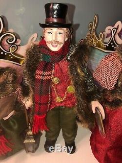 Lot 4 Family Christmas Dickens Victorian Carolers Valerie Parr Hill QVC #H216371