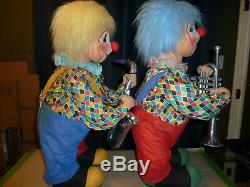 Lot Of 2 Puppi Style Animated Mechanical Clowns Christmas Store Window Display